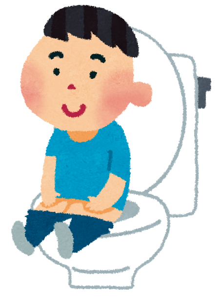 トイレに座る男の子