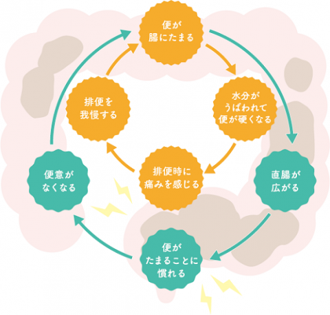 便秘の悪循環イメージ図