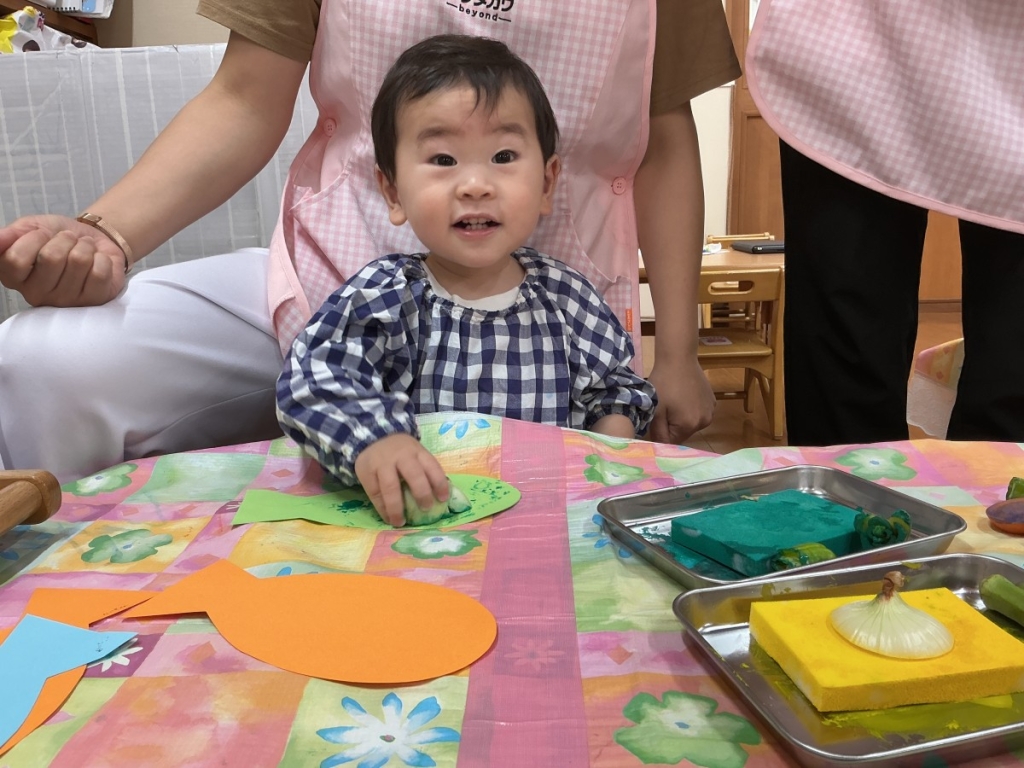 1歳児スタンプの様子