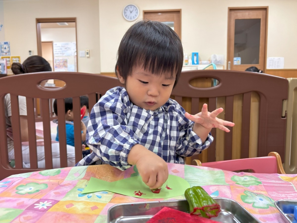 1歳児スタンプの様子