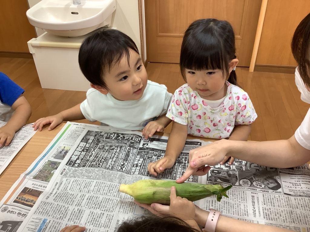 とうもろこしの皮むき