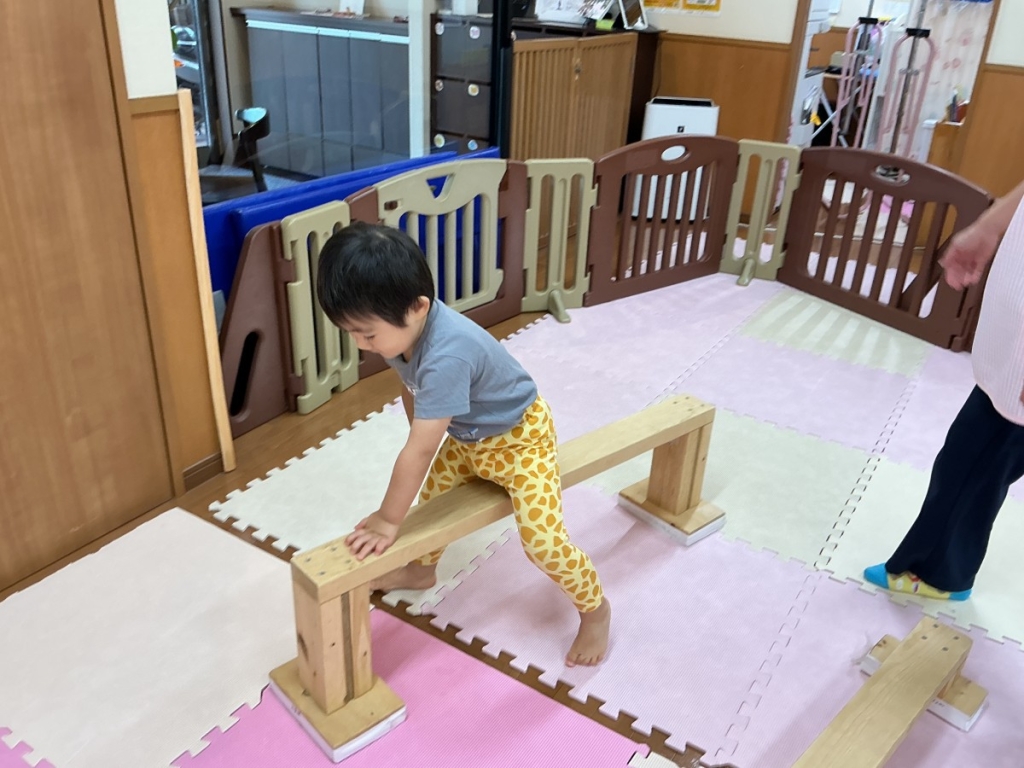 9月運動プログラムの様子(くじら・平均台)