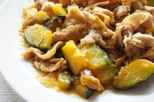 かぼちゃと豚肉の煮物