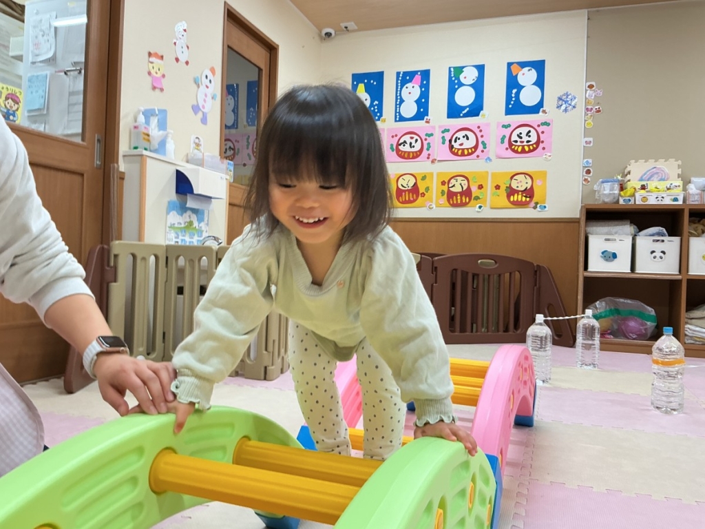 1月運動プログラム~梯子渡り遊び~最後写真