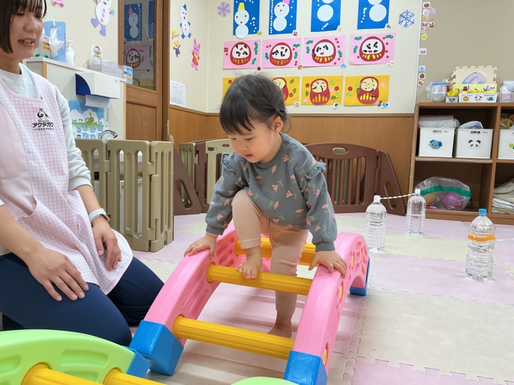 1月運動プログラム~梯子渡り遊び~最後写真