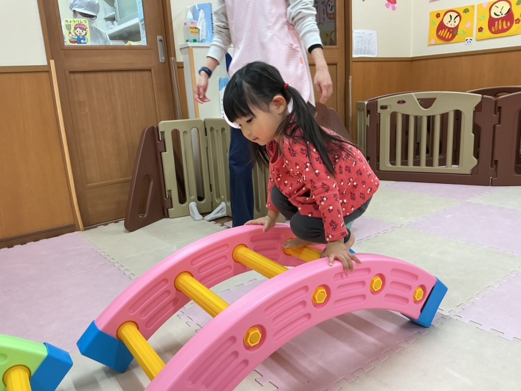 1月運動プログラム~梯子渡り遊び~最後写真