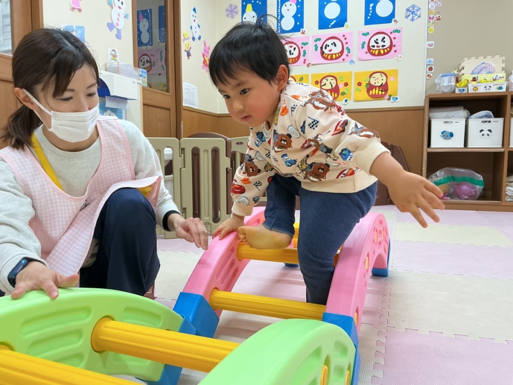 1月運動プログラム~梯子渡り遊び~最後写真